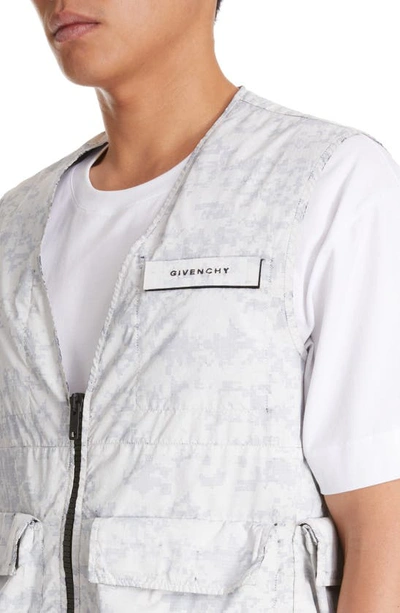 Shop Givenchy Open Back Camo Print Cargo Vest In Beige/ Black