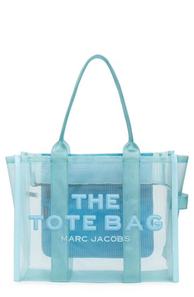 Shop Marc Jacobs The Large Mesh Tote Bag In Pale Blue