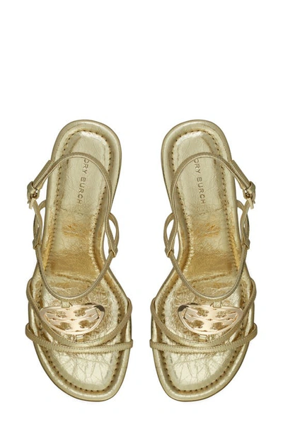 Shop Tory Burch Capri Miller Wedge Sandal In Spark Gold