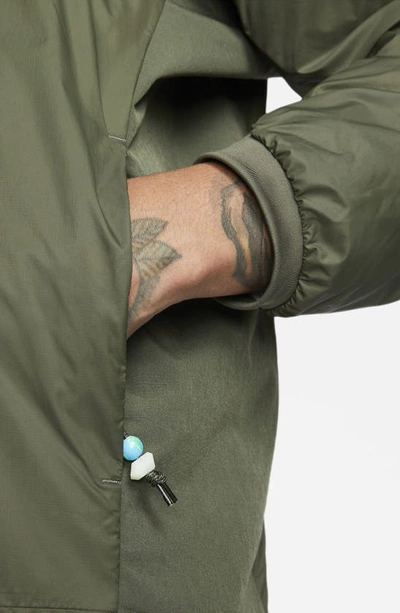 Shop Nike Acg Sierra Light Water Repellent Jacket In Khaki/ Black/ White
