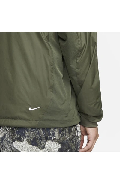 Shop Nike Acg Sierra Light Water Repellent Jacket In Khaki/ Black/ White