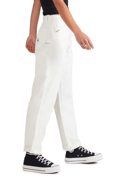 Shop Fivestar General Cali High Waist Cotton Carpenter Pants In White