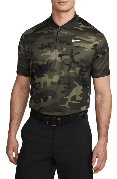 Shop Nike Dri-fit Victory Golf Polo In Sequoia/ Cargo Khaki/ White