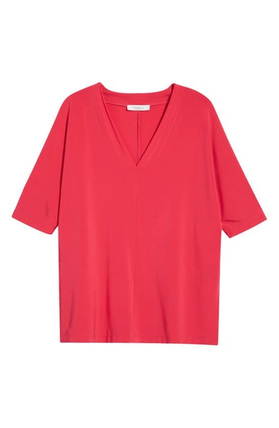 Max Mara Locarno Side-split Stretch-woven Top In Fuchsia