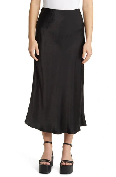 Shop Max Mara A-line Satin Skirt In Black