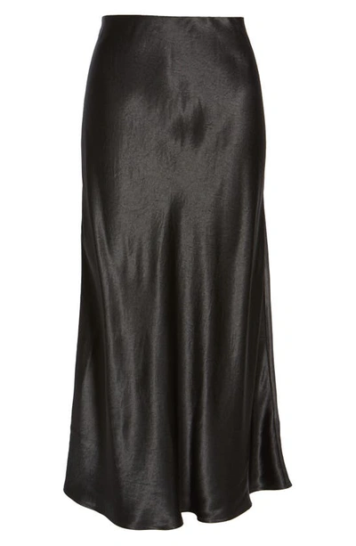 Shop Max Mara A-line Satin Skirt In Black