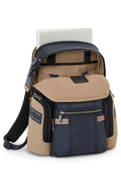 Shop Tumi Alpha Bravo Navigation Backpack In Midnight Navy/ Khaki