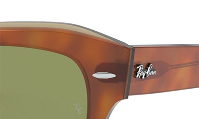 Shop Ray Ban State Street 49mm Small Square Sunglasses In Havana Beige/ Green