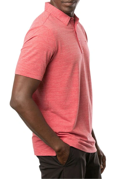 Travismathew The Heater Solid Short Sleeve Performance Polo In Heather Scooter