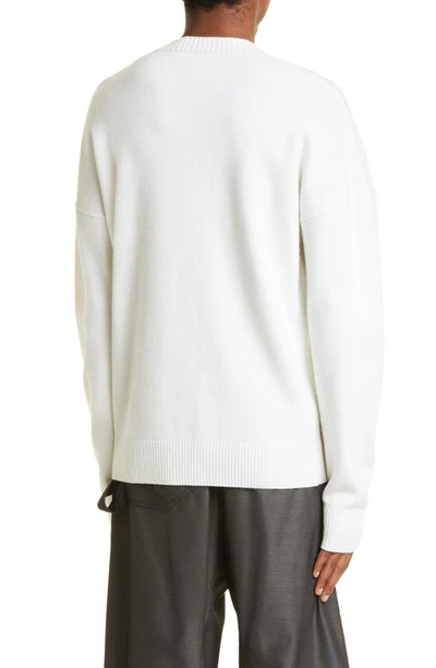 Shop Jw Anderson Eat Me Graphic Crewneck Sweater In White