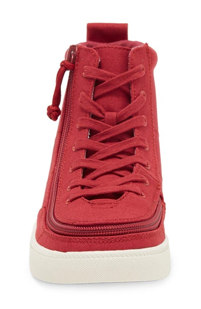 Shop Billy Footwear Kids' Classic Hi-rise Sneaker In Red Jersey Linen