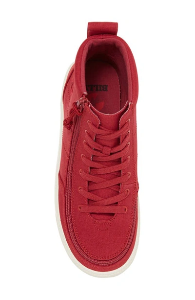 Shop Billy Footwear Kids' Classic Hi-rise Sneaker In Red Jersey Linen