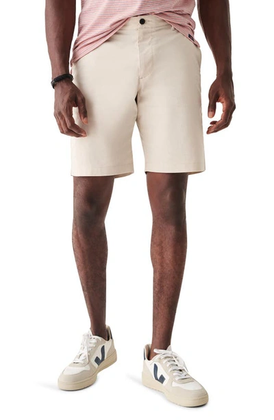 Shop Faherty Movement Organic Cotton Blend Chino Shorts In Light Sand
