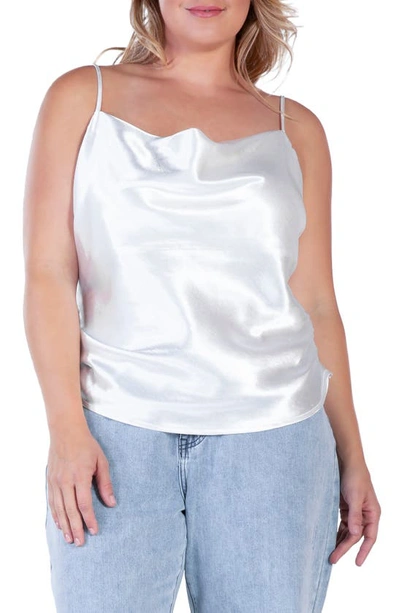 Shop S And P Cowl Neck Satin Camisole In Silver