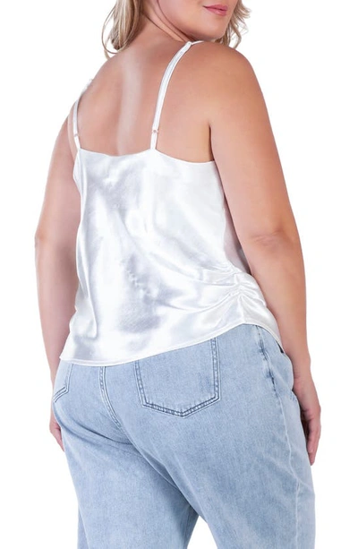 Shop S And P Standards & Practices Cowl Neck Satin Camisole In Silver