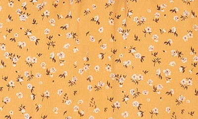 Standards & Practices Floral Short Sleeve Fit & Flare Dress In Yellow Floral