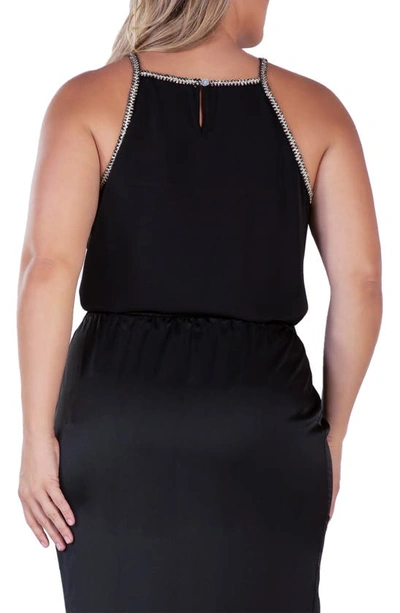 S And P Metallic Trim Tank In Black