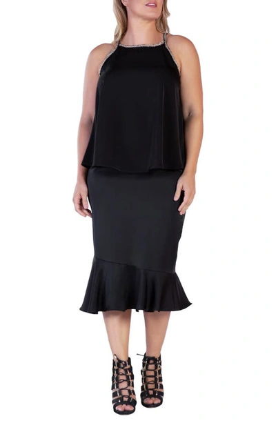 S And P Metallic Trim Tank In Black
