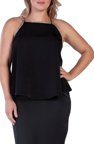 S And P Metallic Trim Tank In Black