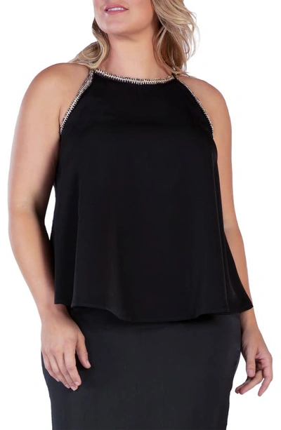S And P Metallic Trim Tank In Black