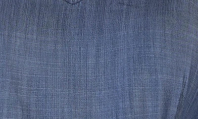 Standards & Practices Tiered Ruffle Chambray Maxi Dress In Indigo Rinse