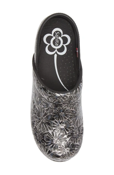 Shop Sanita Rumney Floral Clog In Black/ Silver