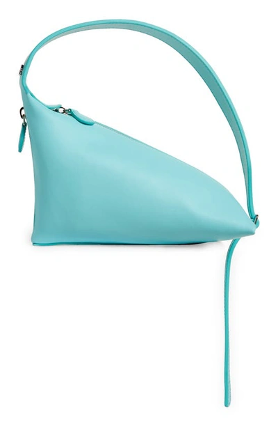 Shop Courrèges Baby Shark Leather Handbag In Turquoise