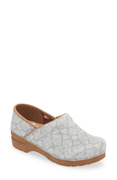 Shop Sanita Viper Snake Embossed Clog In Light Grey