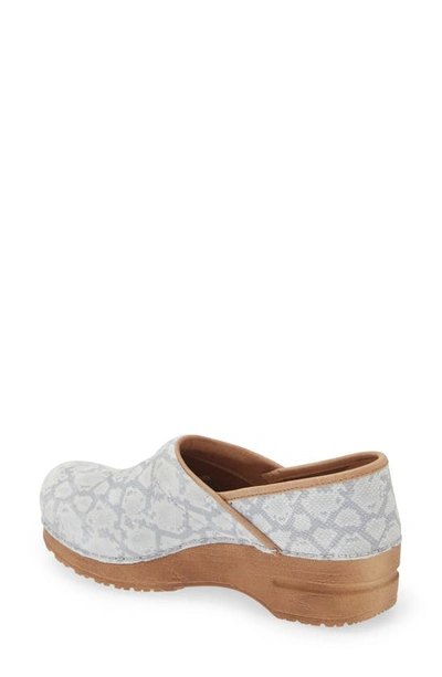 Sanita Viper Snake Embossed Clog In Light Grey