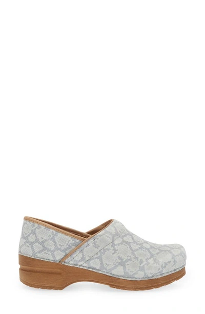 Sanita Viper Snake Embossed Clog In Light Grey