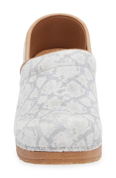 Sanita Viper Snake Embossed Clog In Light Grey