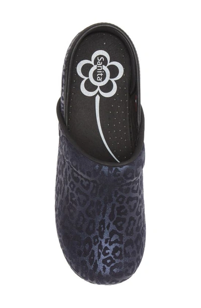 Shop Sanita Pardus Leopard Print Clog In Navy