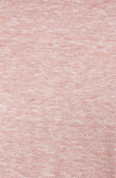 Shop Hugo Boss Boss Press Heathered Linen Piqué Polo In Open Pink