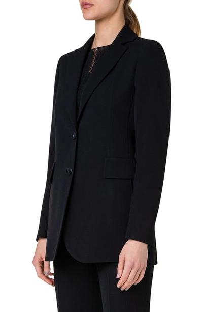 Akris Glenn Structured Cotton Double-face Blazer Jacket In Black