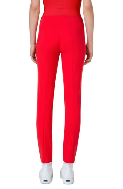 Shop Akris Melissa Techno Cotton Blend Pants In Red
