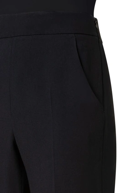 Akris Chris Cuffed Crepe Ankle Pants In Black