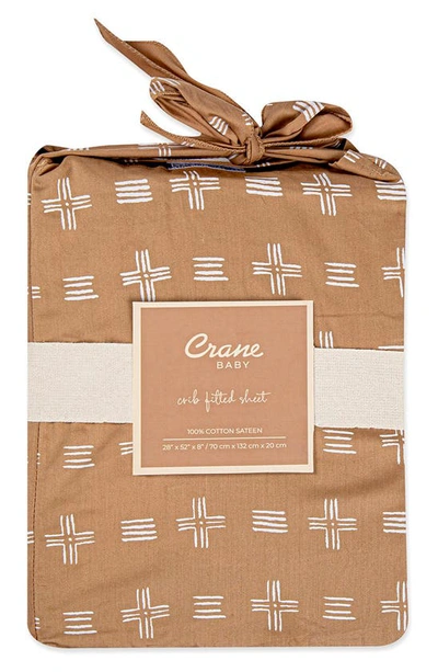 Crane Baby Fitted Crib Sheet In Copper Dash