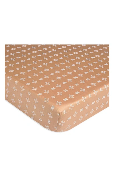 Crane Baby Fitted Crib Sheet In Copper Dash