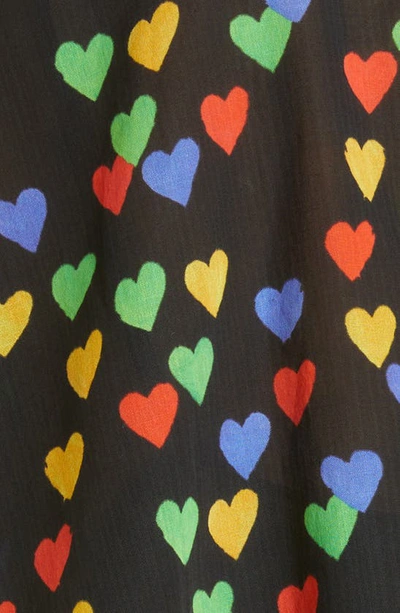 Shop Akris Heart Print Sleeveless Cotton Voile Blouse In Black-multicolor