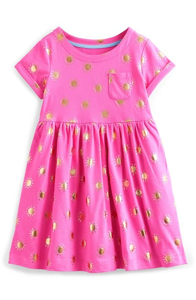 Shop Boden Kids' Fun Cotton Jersey Dress In Tickled Pink/suns