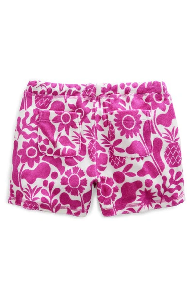 Shop Boden Kids' Floral Print Terry Shorts In Pink Holiday Floral