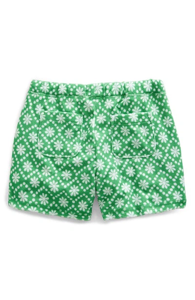 Shop Boden Kids' Floral Print Terry Shorts In School Green Daisies