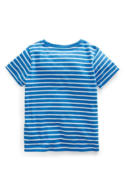 Shop Boden Kids' Stripe 3d Floral Rainbow Cotton Graphic T-shirt In Bright Marina/ivory