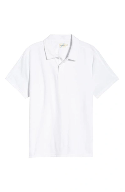 Shop Fair Harbor Organic Cotton Blend Terry Polo Shirt In White
