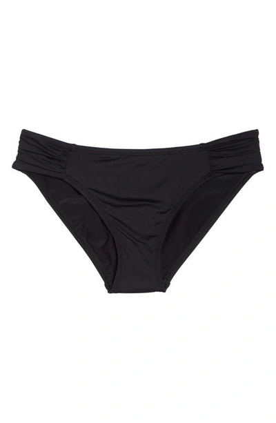 La Blanca Island Goddess Shirred Hipster Bikini Bottom In Black