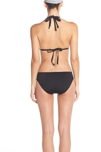 La Blanca Island Goddess Shirred Hipster Bikini Bottom In Black