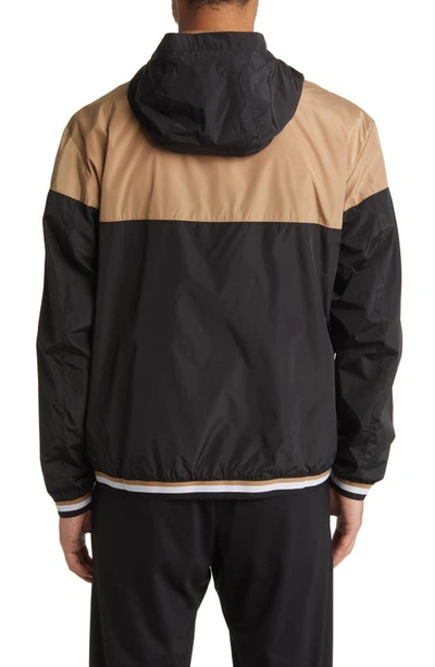 Hugo Boss Water-repellent Hooded Jacket In Recycled Material In Black |  ModeSens