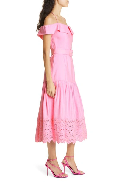 Shop Rebecca Vallance Emile Off The Shoulder Dress In Pink