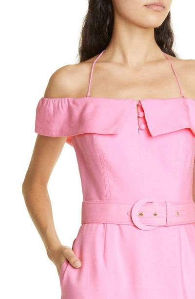 Shop Rebecca Vallance Emile Off The Shoulder Dress In Pink
