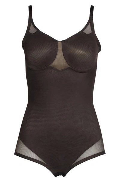 Shop Miraclesuit Sexy Sheer Shaping Underwire Bodysuit In Black